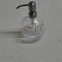 Round Bathroom Soap Dispenser Brushed Nickel Pump, Glass Bottle with Stainless Steel Pump Liquid Soap Dispenser Sphere Countertop Hand Kitchen