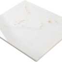 Natural Marble Cutting Board For Kitchen, Marble Slab Pastry Board With Non-Slip Feet For Baking, Cheese, Charcuterie, Chocolate White Marble Ares Gold 16 * 20 Inch