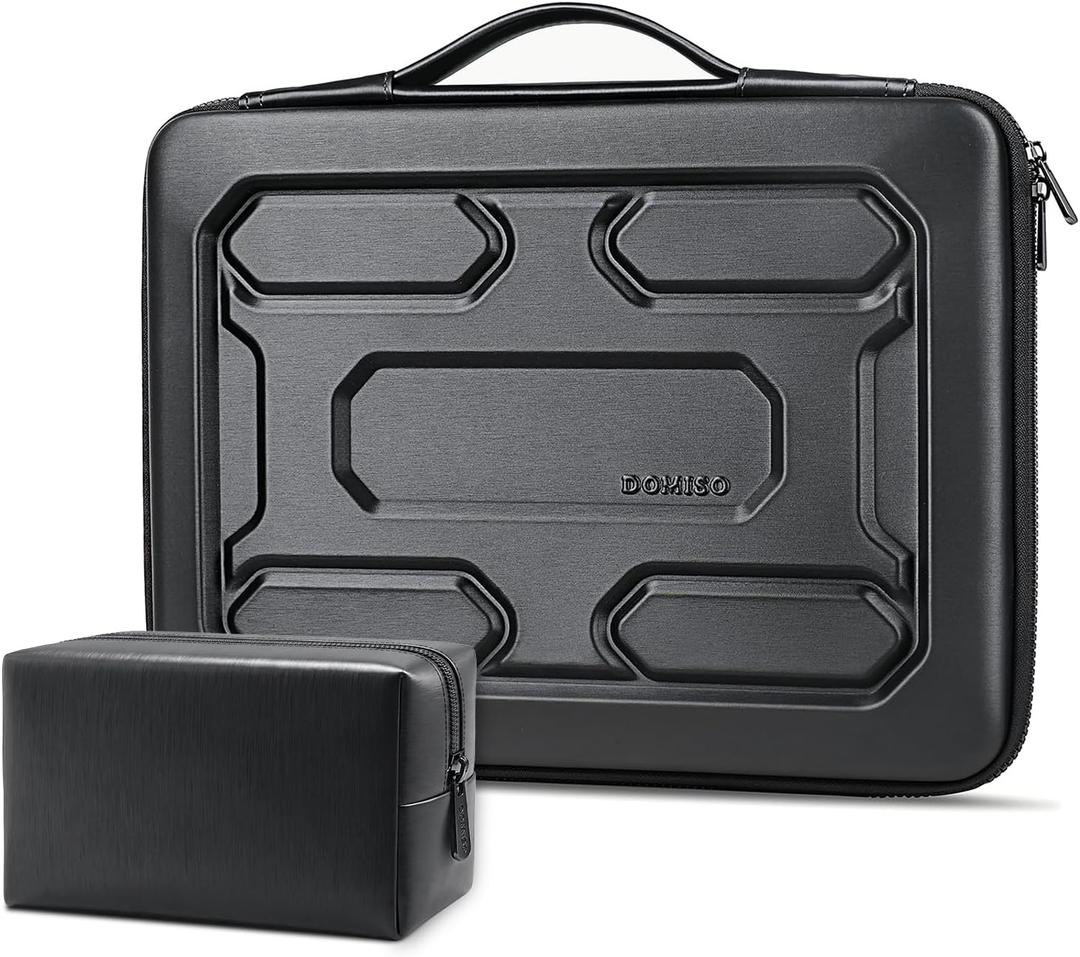 DOMISO Laptop Hard Case 15-16 inch Waterproof Shockproof Hard Shell Laptop Sleeve with Handle & Storage Pocket, Compatible with MacBook, HP, Dell, Black