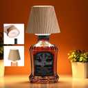 WILIT Wireless Bottle Lamp Shades for Table Lamps, 3 Level Brightness Bar Lights for Home Bar, Rechargeable Cordless Lamp for Bedroom Bar&Restaurant, Modern Wine Bottle Light, Gifts for Women (1pc-Natural Wood Grain)