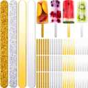 Geiserailie 80 Pcs Glitter Acrylic Sticks 4.5 Inch Reusable Bling Cakesicle Sticks Mirror Laser Ice Pop Stick Craft Ice Cream Cakesicle Mold for DIY Candy Gifts Party Festival Home, 2 Styles