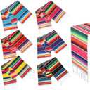 Tatuo 6 Pieces Mexican Table Runner Serape Fiesta Centerpieces Mexican Shawl for Theme Party Decoration Cinco De Mayo Fiesta Birthday Party (Mixed Color)