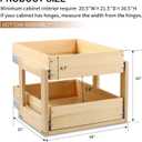 Mulush Pull Out Cabinet Organizer 20''W21''D16''H Soft Close Slide Out Wood Drawer Shelves for Kitchen, Finished, Bottom Assembly(Cabniet Require Opening >20.5'', Depth>21.5'', Height>16.5'')
