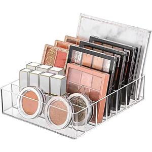 WECHENG Makeup Organizer for Eyeshadow Palette and Lipstick Organizer, 7 Section Divided Makeup Palette Organizer for Vanity Drawer Countertop Modern Cosmetics Storage(7.48" x 6.22" x 1.77")
