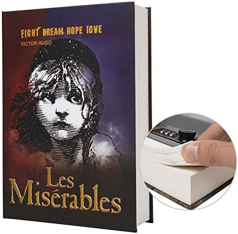 Real Paper Transfer Book Safe, Hollow with Secret Hidden Compartment, Combination Lock, 8.7"×6"×2" (Les Miserables-Combination)