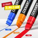 Coogert 8 Vibrant Colors Jumbo Poster Markers, 15MM Thick Permanent Acrylic Graffiti Markers, Wide Tip Paint Marker for Canvas, Posters Board, Fabric, Window, Wood, Teachers,Banner painting supplies