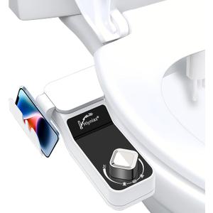 Non-Electric Hot and Cold Water Bidet Attachment Warm & Cold Dual Water Sprayer for Toilet with Self-Cleaning Nozzle, Adjustable Pressure, Front & Rear Wash Easy Installation (Clod Water Bidet-509)