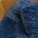 Bedsure Calming Dog Bed for Small Dogs - Donut Washable Small Pet Bed, 23 inches Anti-Slip Round Fluffy Plush Faux Fur Large Cat Bed, Fits up to 25 lbs Pets, Navy