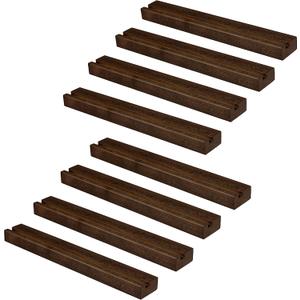 Ilyapa Wood Vinyl Records - 8 Pack Espresso Vinyl Wall Mount Record Shelf to Display Your LP - Record Album Holder for Display & Storage