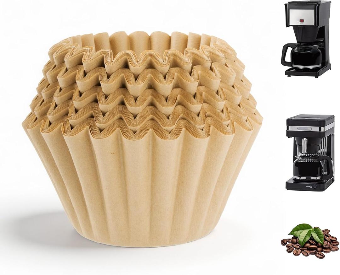 Disposable Paper Coffee Filters 8-12 Cup Compatible with Bunn Commercial Coffee Maker, Thicken Unbleached Coffee Filter Basket Fit for Bunn 12 Cup Maker for Commercial (Not Fit for Home Coffee Maker)