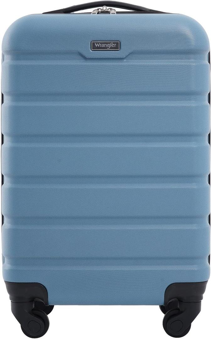 Wrangler Hardside Spinner Luggage, Blue Heaven, Carry-On 20-Inch, 22-inch