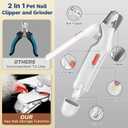 2 in 1 Dog Nail Clippers & Cat Nail Clippers Trimmers for Large Medium Small Dogs Cats Claw Trimmer Quick Sensor and Safety Guard USB Rechargeable Dogs Nail Trimmer with Catcher & 2 LED Lights