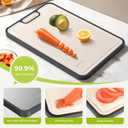 Titanium Cutting Board for Kitchen, Cutting Board Double Sided Food Grade, Pure Titanium and Wheat Straw PP, Easy to Clean Large Size 1611 (Silver)