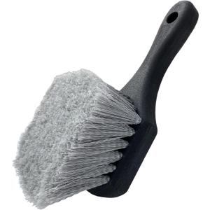 Wheel & Tire Brush for Car Rim, Soft Bristle Car Wash Brush, Cleans Tires & Releases Dirt and Road Grime, Short Handle for Easy Scrubbing Black