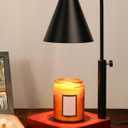Modern Candle Warmer Lamp with Timer, Black Candle Lamp Warmer for Jar Candles, Birthday Gifts for Men, Dad, Women, Mom, Adjustable Metal Candle Lamp Dimmable, Vintage Home Decor