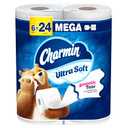 Charmin Ultra Soft Toilet Paper 6 Mega Rolls = 24 Regular Rolls, Pack Of 2 