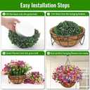2 Pack Artificial Hanging Flowers for Outdoors, Fake Hanging Plants with 12" Baskets, 24 Pcs UV Resistant Artificial Hanging Flowers for Decoration Outdoors Garden Patio Porch Yard Spring Summer Decor