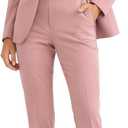Marycrafts Women's Professional Stand Up Collar Blazer Pant Suits 2 Piece Set Business