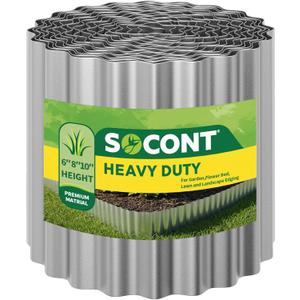 Corrugated Metal Garden Edging, Landscape Edging Border for Garden, Flower Bed, Lawn and Landscape Edging (Silver, 3"50Ft)
