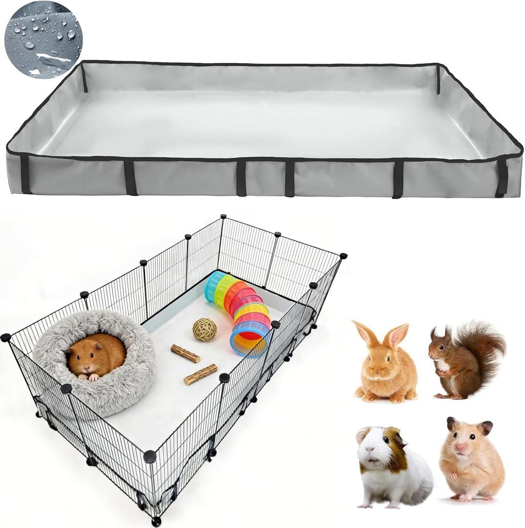 DZWLKJ Guinea Pig Cage Liner Tarp Bottom Waterproof and Washable Base Also for Rabbits, Bunny, Chinchesillas, Hedgehog, Ferrets and Other Small Animals(24x48 inches)