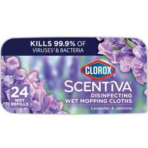 Clorox Scentiva Disinfecting Wet Mopping Cloths - Lavender & Jasmine - 24ct: Compatible With Swiffer Mops, Bleach-Free, Ideal for Linoleum