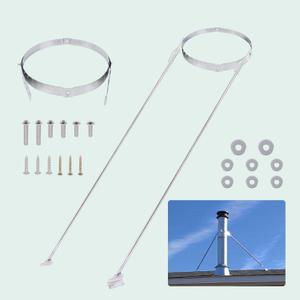 Roof Bracket Support Kit, Suitable for All Chimney Pipes with A Diameter of 6-14 Inches, with Wind and Snow Stability, Including All Installation Accessories