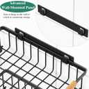 OKZEST 3-Tier Fruit Basket for Kitchen Counter, Wall-Hanging Fruit Bowl and Kitchen Countertop Organizer with 2 Banana Hooks, Fruit Storage Holder for Storing Potato Onion Snack Bread Fruit Vegetable