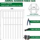 25 Panels Garden Fencing Animal Barrier, 17in (H) X 27ft (L) No Dig Dog Fence, 1.25 in Gap Fence Border for Dogs Rabbits, Rustproof Metal Decorative Fences Blocker for Outdoor, Yard, Patio, White