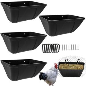 Fence Hanging Chicken Feeder for Duck, Piglets, Goat Feeder Poultry Feeding Container for Livestock Feed Trough Water Bucket(3)