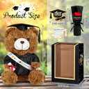 Vertintong Graduation Bear Gifts Set Include Stuffed Animal Bear with Gown Cap Tassel Class of 2025 Grad Card Soap Artificial Flower Box with Window Graduation Gift for Him Her(Black)