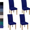 Dining Chair Covers, Dining Room Chair Cover Set of 4, Stretch Kitchen Chair Covers, Detachable Washable Chair Cover, Parsons Chair Slipcovers Protective, for Home, Restaurant, Banquet (Klein Blue)
