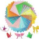 Glitter Origami Paper: 100 Sheets 10 Colors Shiny Iridescent Paper - 6 Inch Square Colored Paper for DIY Decoration, Scrapbook Decor, Folding Crafts, Arts and Crafts Projects