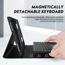 Backlit Touchpad Keyboard Case for Galaxy Tab S5e 2019 SM-T720/T725/T727, PU Leather Stand Cover with Magnetically Detachable Wireless Bluetooth Keyboard for Galaxy Tab S5e 10.5 Inch, Black