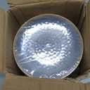 R-kay 100 Pack Clear Plastic Plates - 6.25 IN Hammered Gold Rimmed Sturdy, Durable And Extra Heavy duty Gold Plastic Dessert Plates Disposable - Ideal For Appetizer And And For Desserts