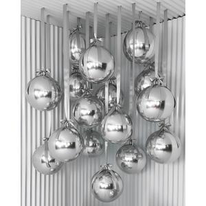 Jenaai 30 Set Round Foil Balloons Bulk 22 Inch 4d Metallic Giant Balloons Set with Satin Bows Ribbon for Ceiling Holiday Ornaments New Year Birthday Wedding Party Decoration(Silver)