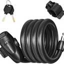 Titanker Bike Lock, 1/2 Inch Thick Bike Lock Cable Coiled Secure Bicycle Lock with Keys Scooter Lock Bike Locks Heavy Duty Anti Theft Bike Cable Lock with Mounting Bracket (4Feet, 6 Feet)