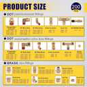 200 Pcs Brass DOT Air Brake Line Fittings & Air Nylon Tube Compression Fittings Assortment Kits,1/4" 1/8" 3/8" 1/2" NPT Push To Connect Fittings Quick Connect Air Hose Fittings
