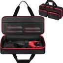Carrying Case Compatible with Milwaukee M18 2821-20/2621-20/2722-20 Reciprocating Saw and DEWALT 20V/60V DCS380B/DCS382B/DCS389B, with Multiple Accessory Pockets for RYOBI PCL515B Reciprocating Saw (Red)