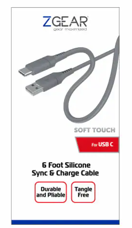 ZGear 6 Foot Sync Charge Cable For USB-C To USB-C