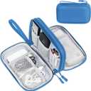 FYY Electronic Organizer, Travel Organizer Bag Pouch, Electronic Accessories Carry Case, Portable Waterproof Double Layers All-in-One Storage Bag for Cable, Cord, Charger, Phone, Earphone, Cyan