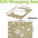 Bobobag 100 sheets Floral Tissue Paper for gift bags,20x14 inch Sage Gift Wrapping Paper for Flower Decoration Packing