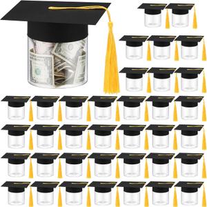 Chunful 36 Pack Graduation Cap Candy Jars with Tassel, Class of 2026 Graduation Favors Clear Plastic Containers Bulk, Grad Party Favors Mini Memory Jars for College Grad Ceremony Decor DIY Supplies