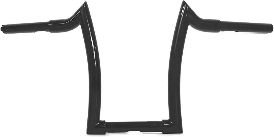 14 Inch Rise Black Ape Hanger Handlebar, 1.25” Fat 1" Clamp Meathook Bar Fit for Harley Sportster 883 1200 XL Softail FLST FXST Dyna, Road King Handlebars 1994-2023