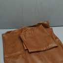 MANDIOO Set of 2 Faux Leather Decorative Throw Pillow Covers Modern Solid Outdoor Cushion Cases Luxury Pillowcases for Couch Sofa Bed 24x24 Inches Brown