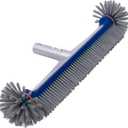 POOLAZA 360 Degree Pool Brush - Heavy Duty 17.5" Pool Brush Head for inground Pools/Above Ground Pools, Spa, Hot Tub, Premium Bristle & Aluminum Handle for Standard Pool Pole