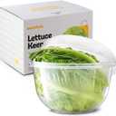 Tafura Lettuce Keeper for Fridge, Lettuce Crisper, Vegetable Saver with Cover, Lettuce Storage Container with Lid, Crisp and Fresh Greensaver, Salad Saver Box. (Clear)