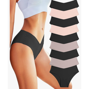 ROSYCORAL Women’s Seamless Bikini Panties Soft Stretch Invisibles Briefs No Show Hipster Underwear cheeky 9 pack S
