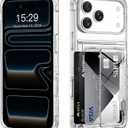 ACANDYA for iPhone 17 Pro Max Case Wallet Clear Protective Phone Case with Credit Card Holder Heavy Duty Protection Shockproof Anti-Scratch Anti-Yellow Cover for iPhone 17 Pro Max 6.9 inch Transparent