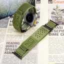 TStrap Compatible with Apple Watch Band for Men - Green Nylon iwatch 49mm 46mm 45mm 44mm 42mm Sport Bands - Military Athletic Strap Correas for Ultra 1/2 Series 10 9 8 7 6 5 4 3 2 1 SE