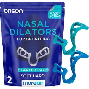 Brison Nasal Dilators - Nose Vents Opener for Better Breathing Sleep Aid for Adults Stuffy Nose Relief & Nasal Congestion Solution for Sleep and Activity Improves Airflow - 2pcs (Medium, Turquoise Blue)